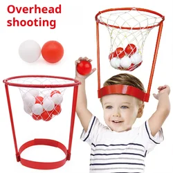 Head Hoop Basketball Party Game For Kids And Adults Carnival Game Adjustable Basketball Net Headband With 20 Balls