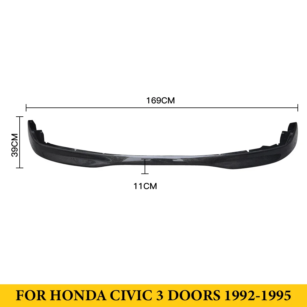 For Honda Civic EG 1992-1995 3DR Hatchback Carbon Fiber Front Bumper Lip Spoiler Car Styling