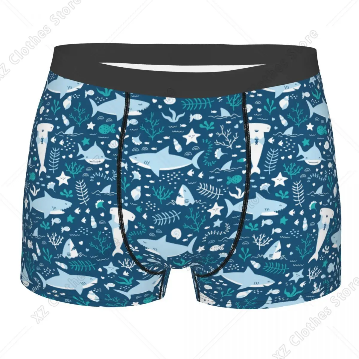 Custom Ocean Animal Shark Boxers Shorts Men's Briefs Underwear Novelty Underpants