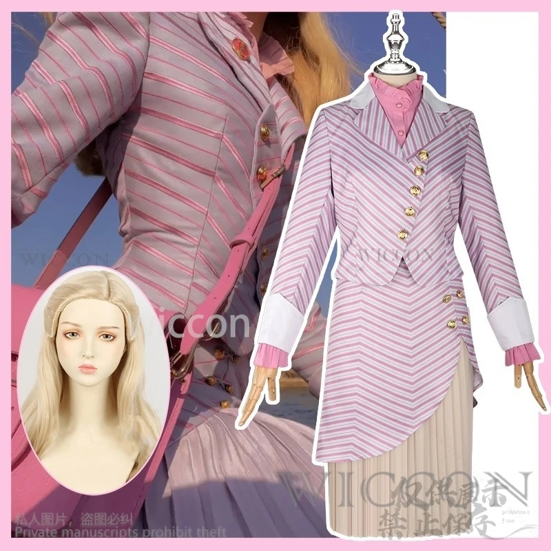 Glinda Cosplay Wicked Movie Anime Cute Dress Pink Suit Uniform Wigs For Woman Girls Halloween Christmas Roleplay Cos Customized