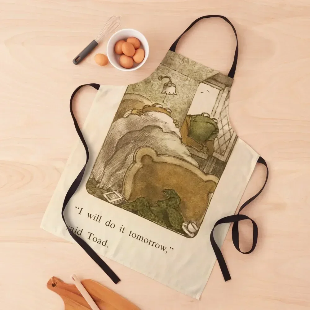 

Frog And Toad I will Do It Tomorrow Apron innovative kitchen and home items restaurant accessories Woman Work Apron
