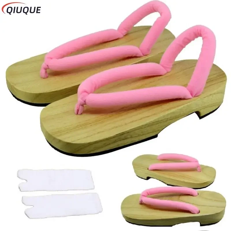 Anime Cosplay Accessory Kamado Nezuko Cosplay Clogs Kimono Flip-flops Geta Slippers Shoes