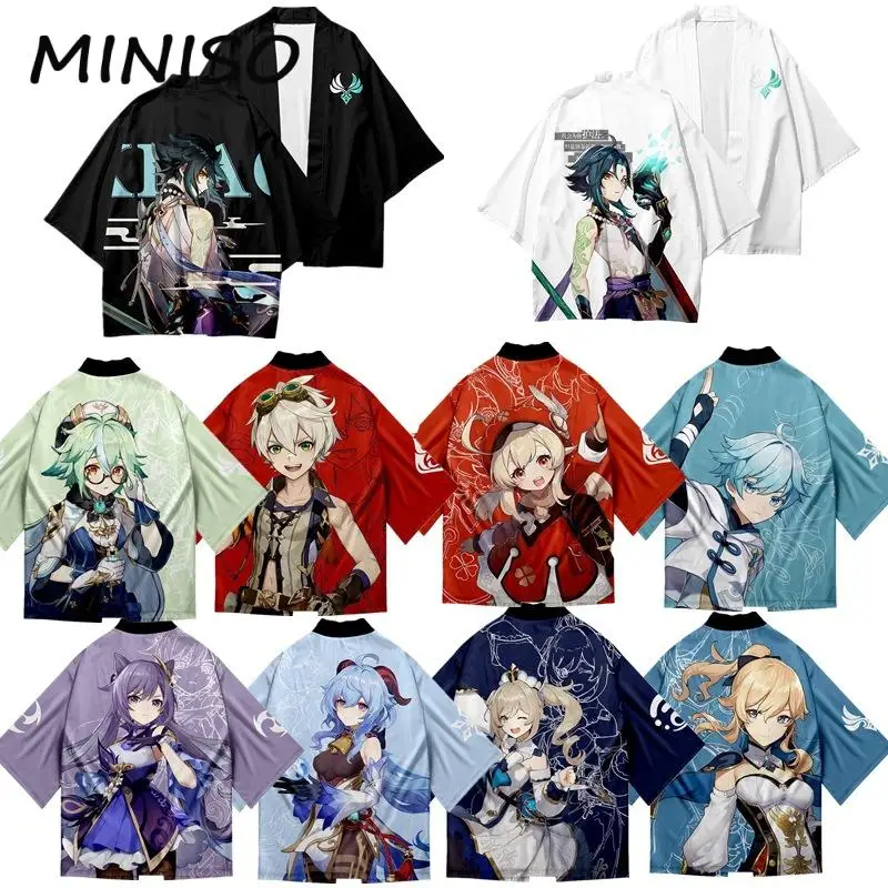 

Genshin Impact Game Anime Cloak Haori Klee Tops Dehya Cosplay Costume Xiao Kimono Tops Men 3D Printing Cardigan Loose Jacket