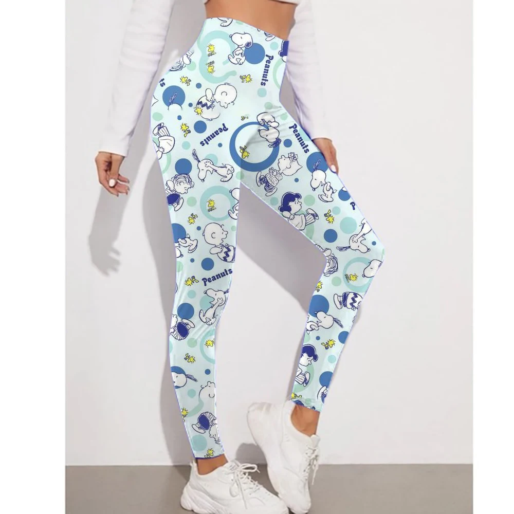 Snoopy print Women Seamless Yoga Pants Butt Lifting Workout Tights Fitness Gym Running Compression Sports Leggings