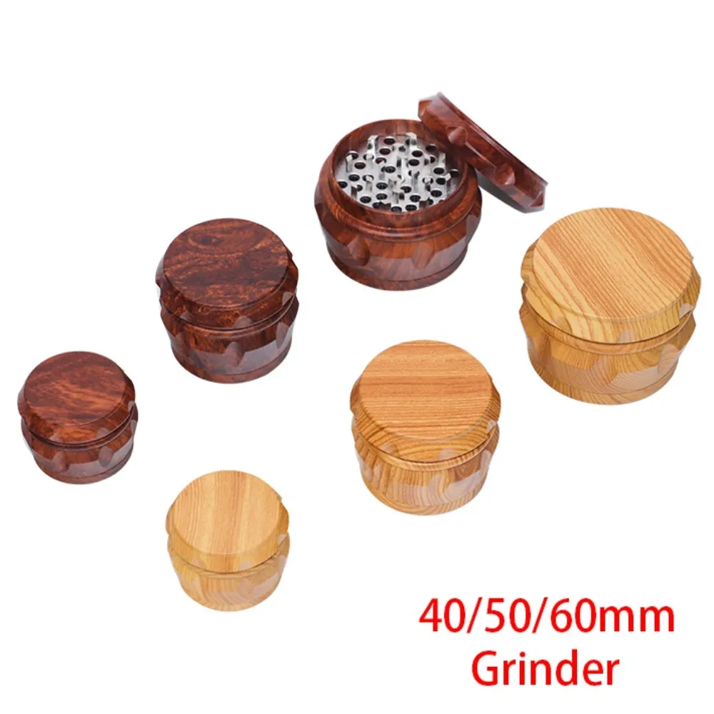 

40/50/60mm Yellow and Red Wood Grain Grinder, Four Layer Wood Grain Metal Manual Grinding Machine Tool Accessories