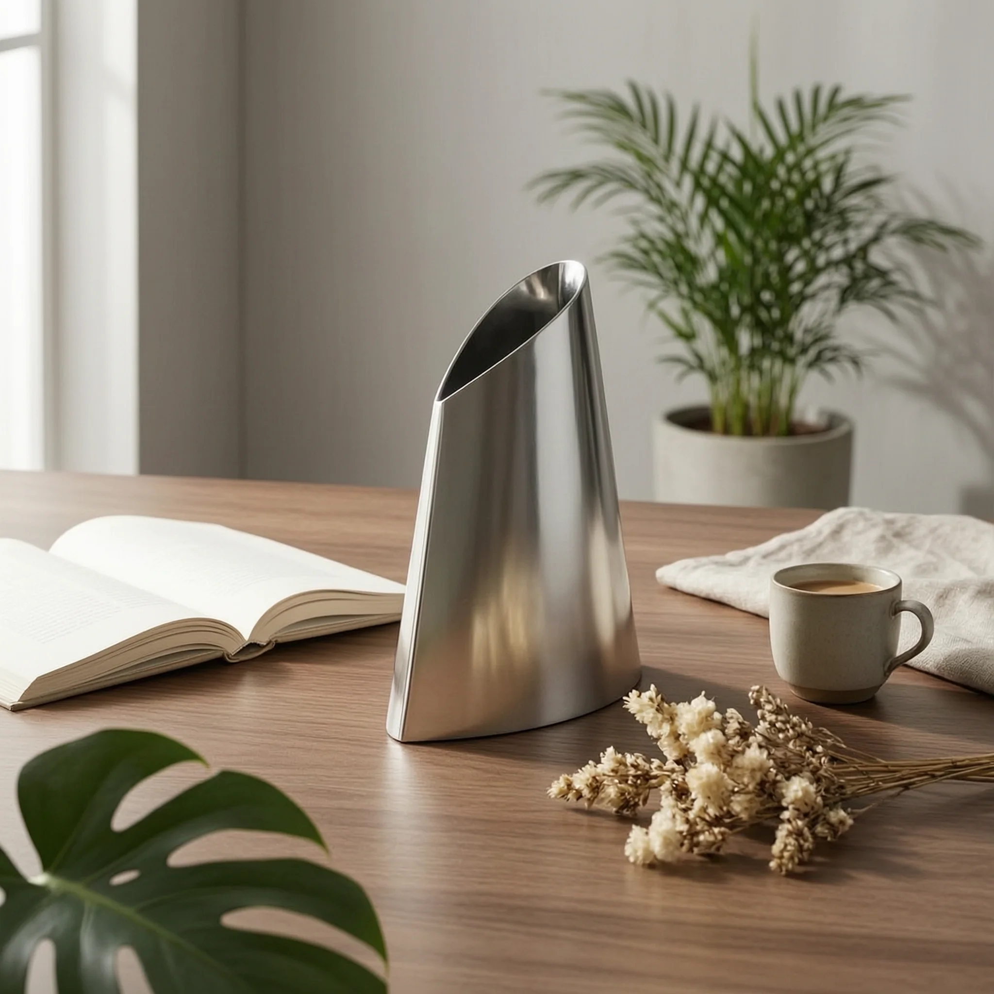 Trapezoid Vase Modern Sculptural Vase Sleek Chic for Entryway, Dining Table