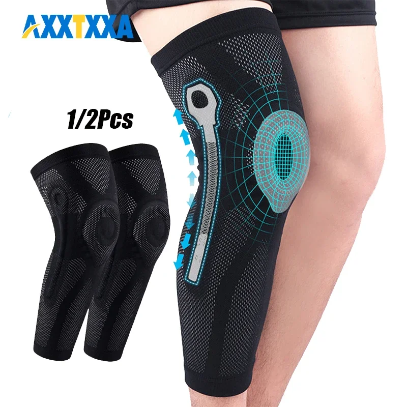 1/2 Stuks Sport Verlengt Knie Pad Been Mouw Hoge Elastische Ademende Anti-Slip Transpiratie Compressie Been Warmer Mannen Vrouwen