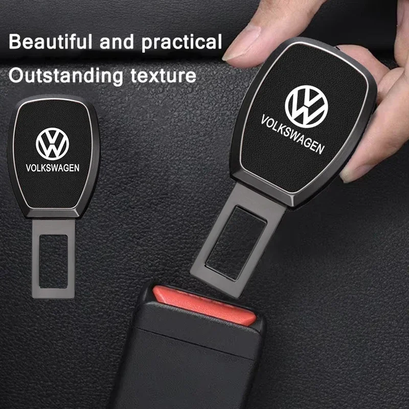 1/2Pcs Car Safety Belt Extender Buckle Plug Buckle Seatbelt Clip Car annual inspection sticker for Volkswagen VW passat MK6 MK7