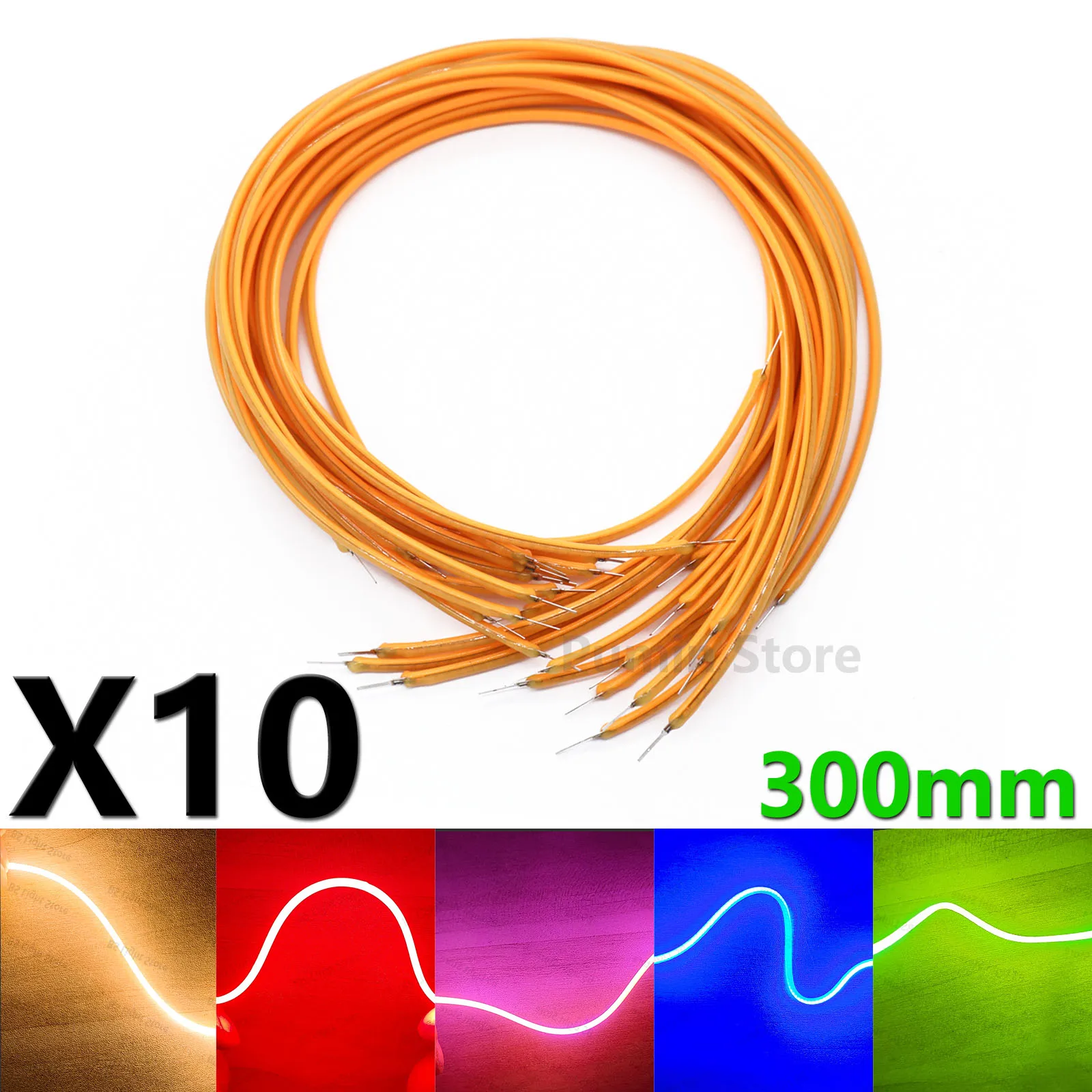 10pcs LED Flexible Filament DC3V 300mm Red Green Blue Pink 2200K White Neutral White Retro Edison Filament Bulb Accessory DIY