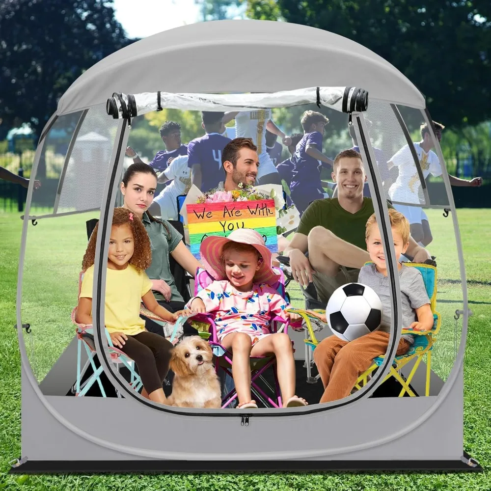 Tienda deportiva para todo tipo de clima - Tienda de burbujas emergente instantánea con puertos de ventilación y cubierta superior extraíble - Pod transparente resistente a la intemperie