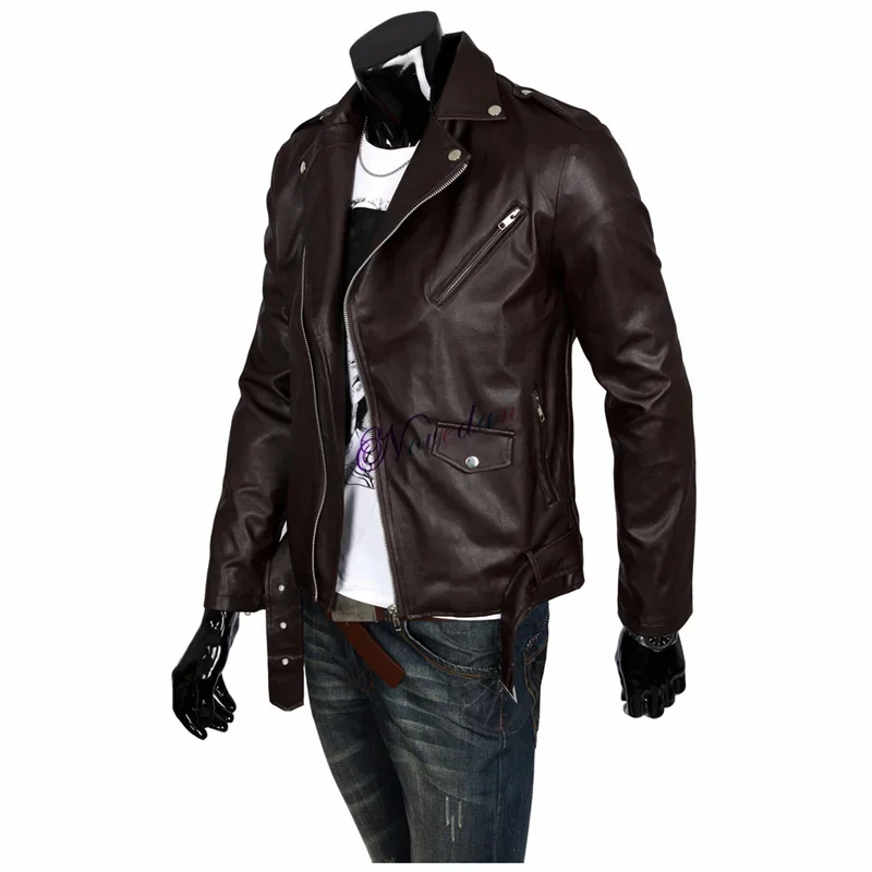 Negan Sopa The Walking Dead Cosplay Kostüm Schwarz Negan Jacke PU Leder Mantel Horror Film TV Halloween Kostüm Für Frauen Männer B