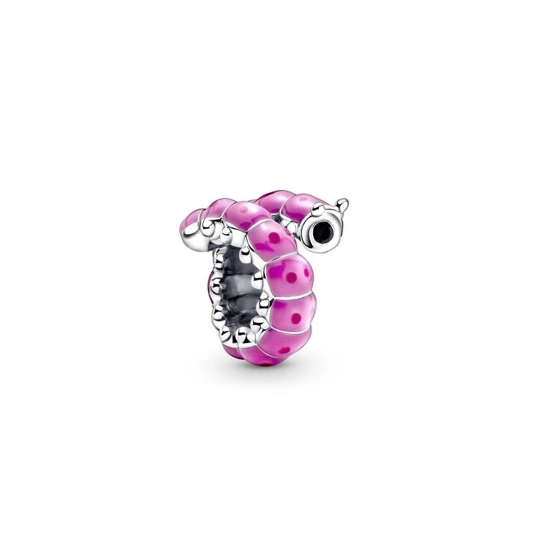 Vendita calda carino caterpillar arricciato branello di fascino adatto originale europeo 925 braccialetto in argento sterling braccialetto fai da te creazione di gioielli regalo