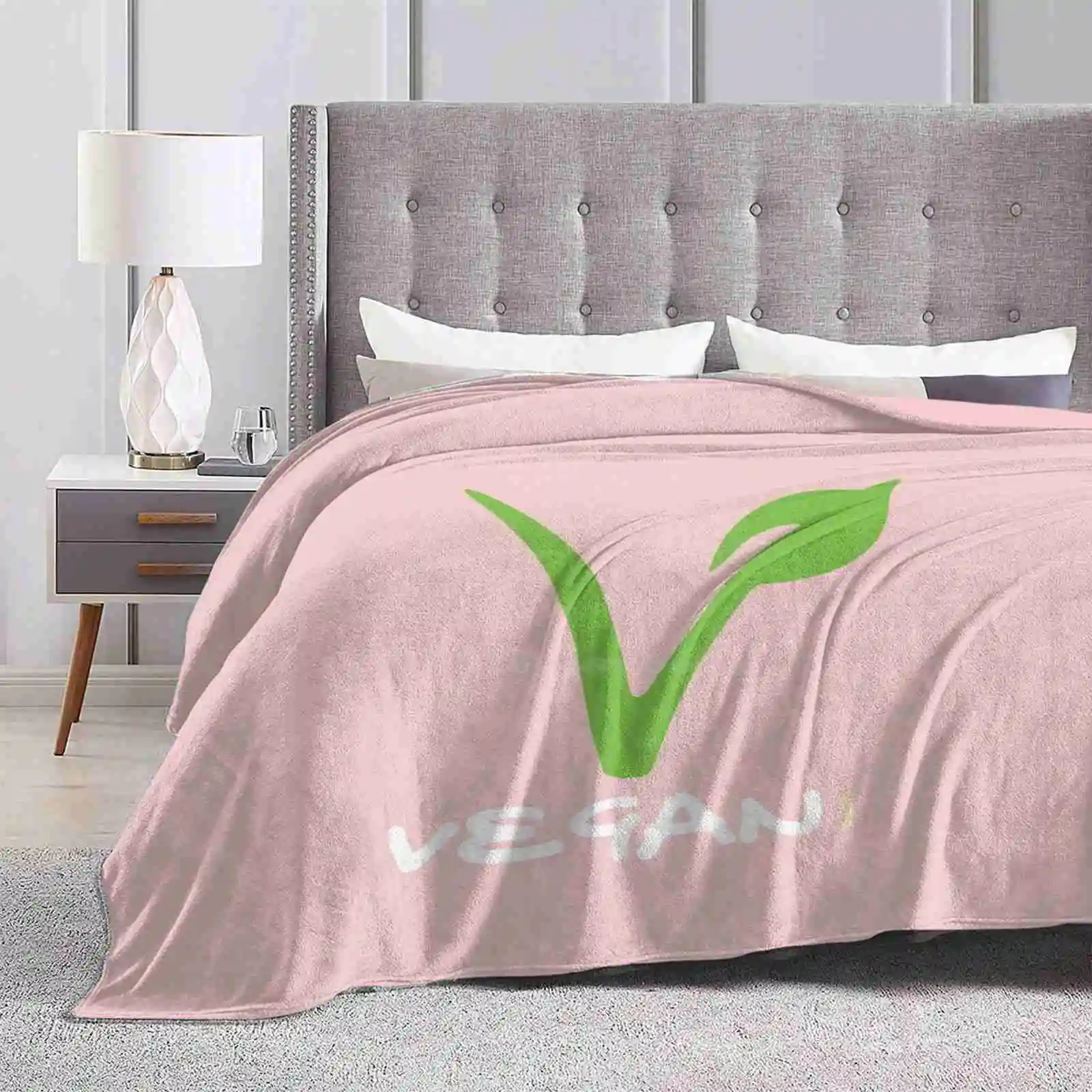 Vegan Logo Four Seasons Comfortable Warm Soft Throw Blanket Vegano Govegan Veggie Case Mobile