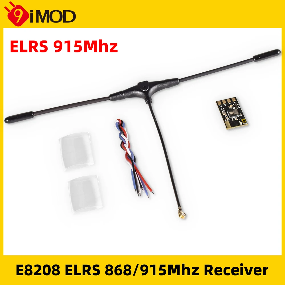 9IMOD ELRS 915MHz Receiver E8208 868/915MHz ExpressLRS Receiver with T Type Antenna RX SX1276 EXPRESSLRS Receiver DIY Parts