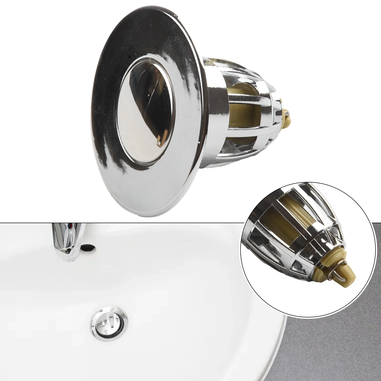 Hair Catcher Shower Sink Strainer Bath Stopper Bathroom Drain Stopper Pop-Up Bounce Core Basin Drain Filter Home Improvement