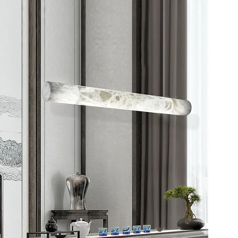 

2025 New Trend Diy Marble Collection Led Hanging Lamps Living Room Foyer Restaurant Large Chandelier Suspension Luminaire Lights