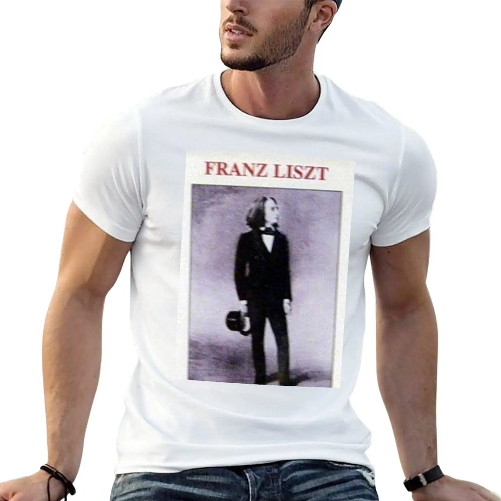 Franz Liszt, Liszt, compositor, romántico, piano, retrato, joven, camiseta con sombrero, camisetas para hombre, camiseta gráfica