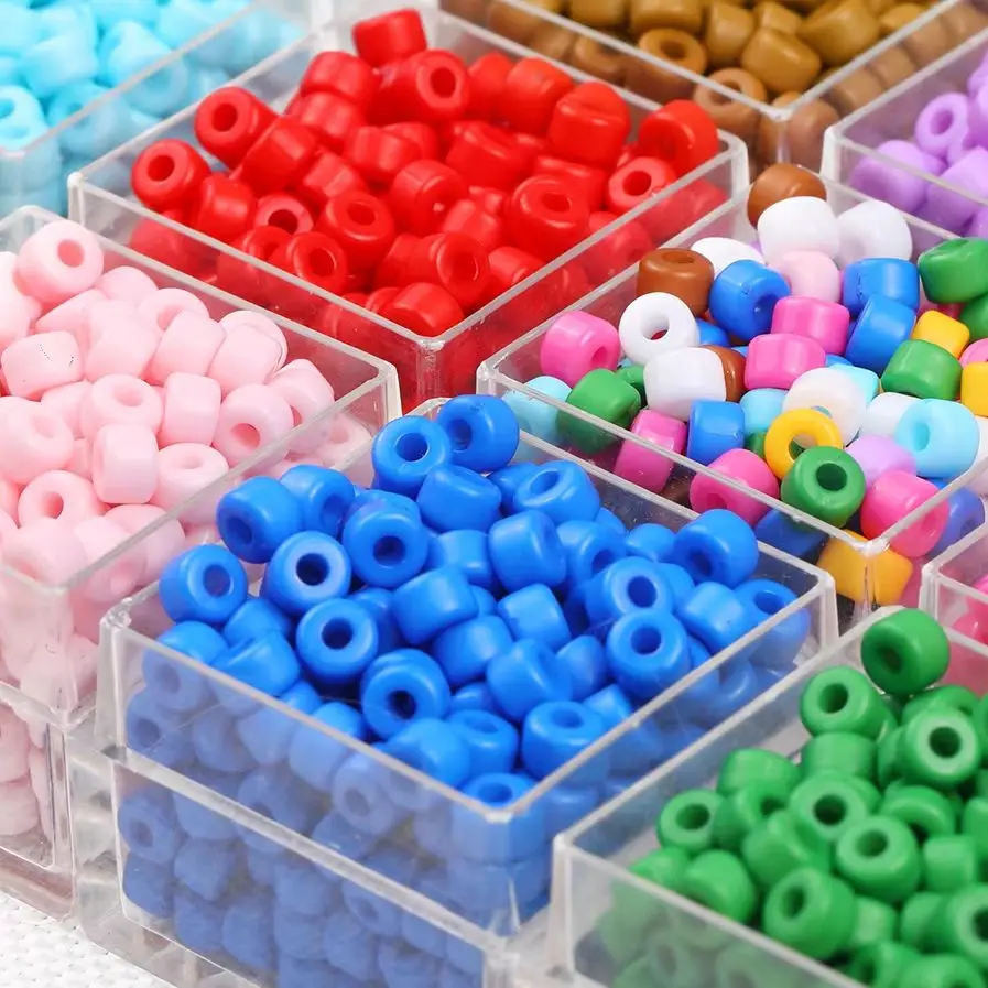 3x4mm 300pcs Acrylic Colorful Oval Cylinder Rice Beads Straight Hole Loose Beads For DIY Bracelet Necklace Jewelry Making