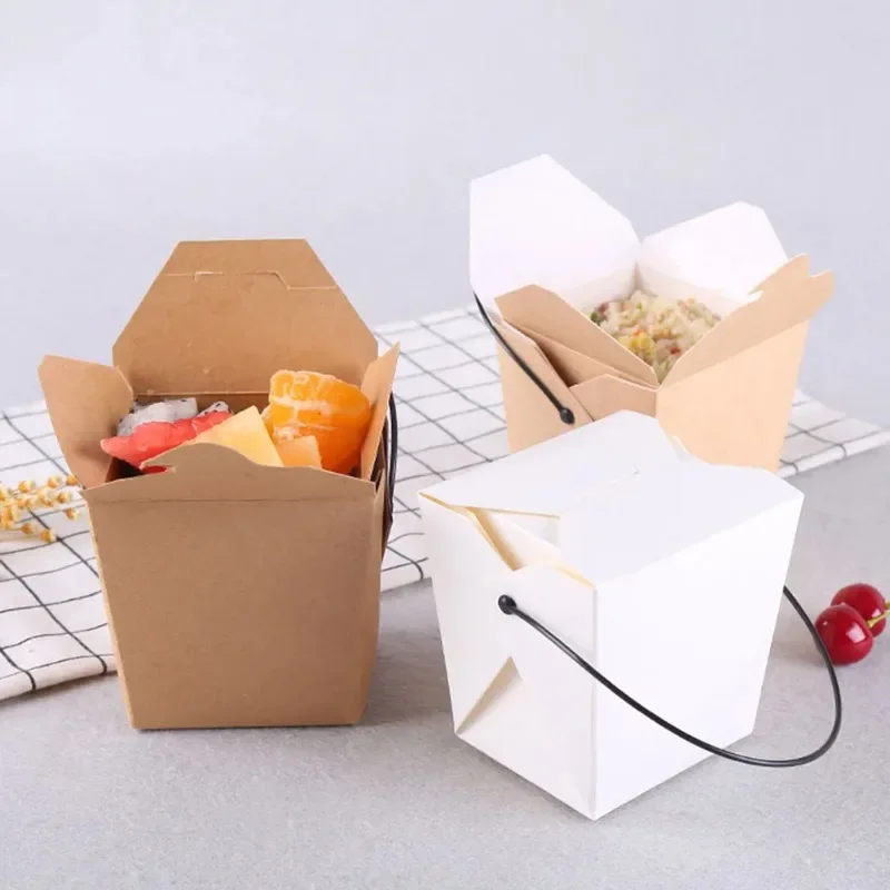 Boxes Box Food Take Out Paper Containers Fried Chinese Chicken Disposable French Go Lunch To Container Fries Bakery Packing