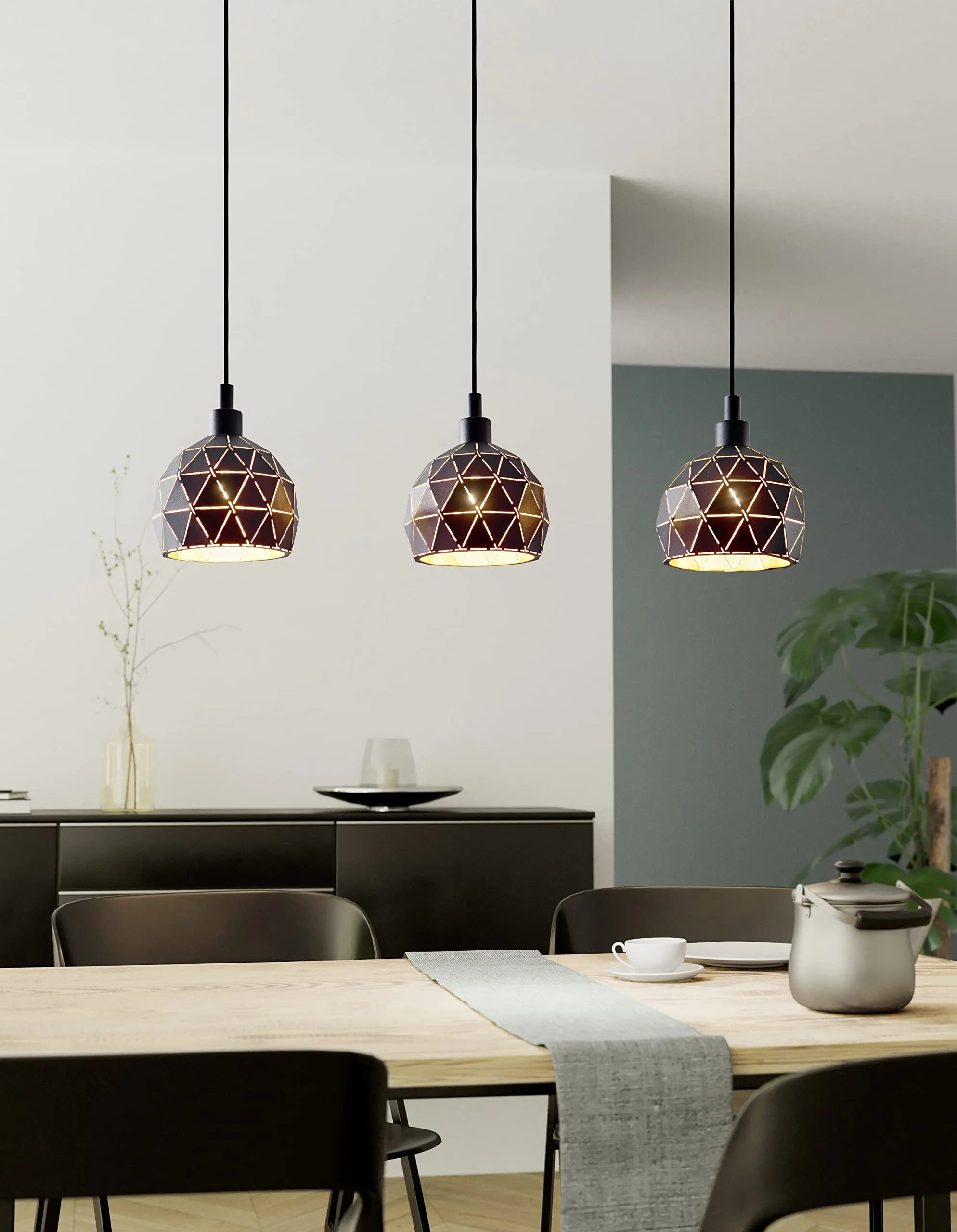 Pendant Lamp Dining Table Light Black Ceiling Pendant Light 3 Head Hanging Light Dining Light Kitchen Island Home Interior Decor