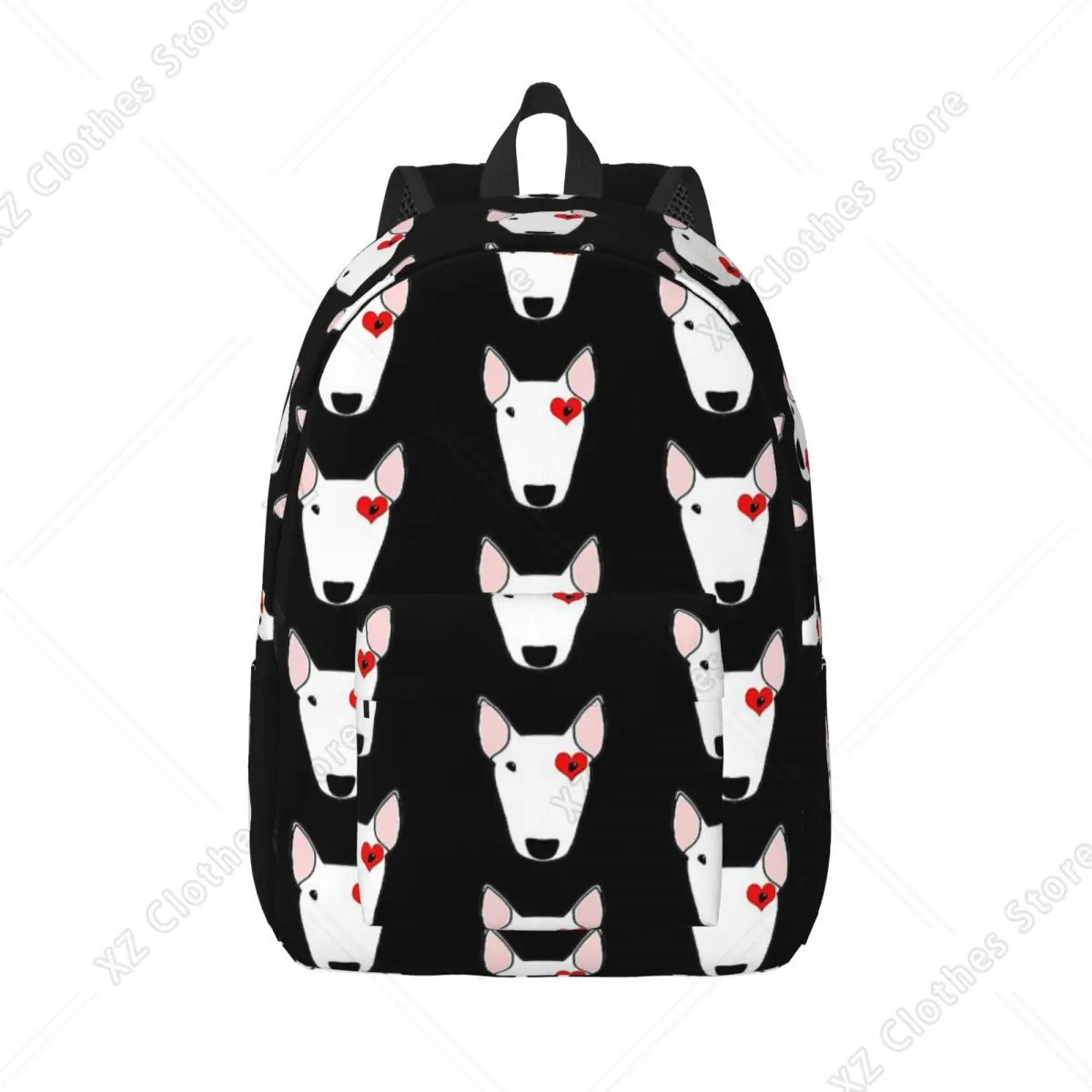Bull Terrier Dog Lover for Teens Student School Bookbag Daypack Middle High College with Pocket