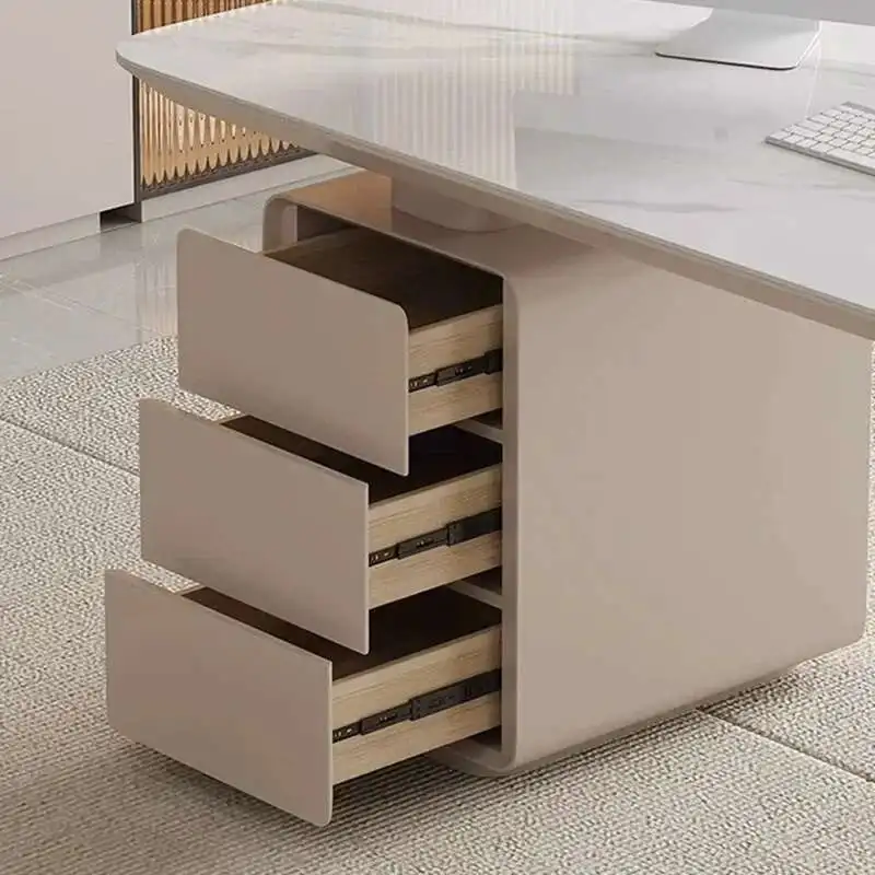 

Premium Motion Desk For Executives Dual USB Chargers Organizer Modern Office Accessories Ready Scrivania Direzionale Furniture
