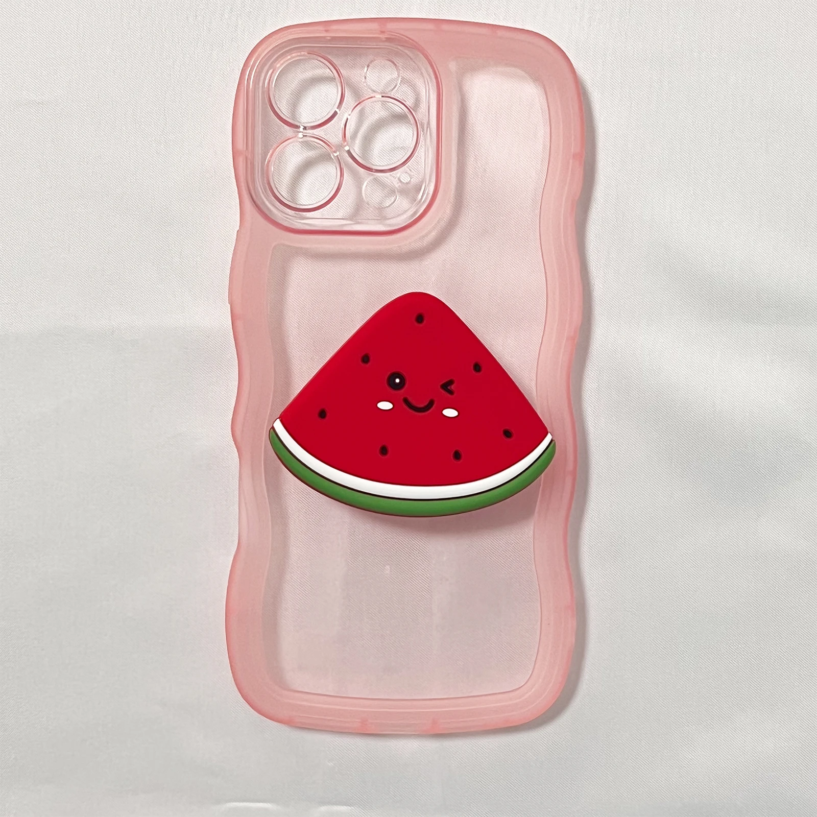 Niedlicher Cartoon-Silikon-Wassermelonen-Handyhalter Grip Tok Handyhülle Ständer für iPhone 17 Pro Max 16 Pro Max