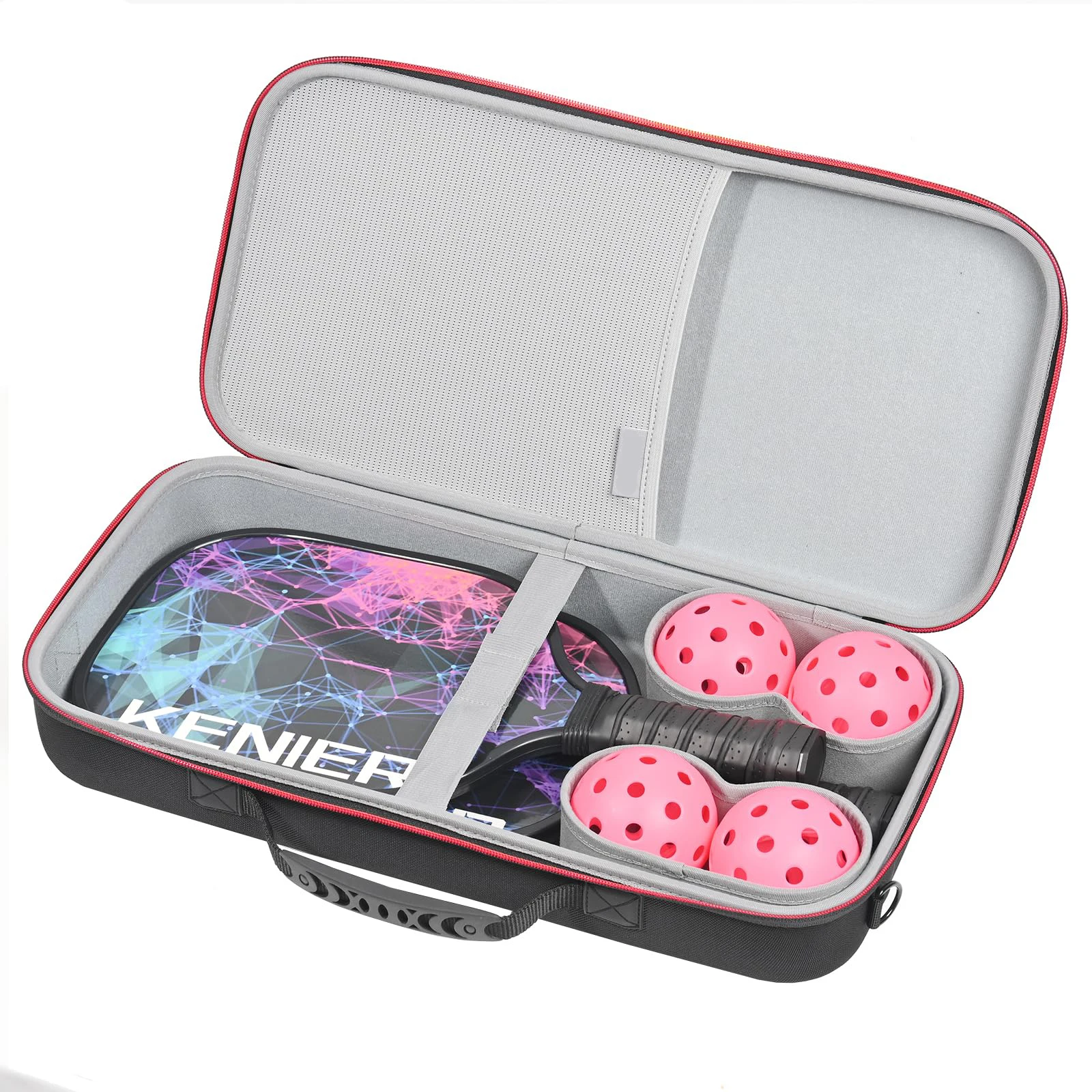 Wholesale Custom Extra-Large Waterproof EVA Pickleball Paddle Organizer with 4 Individual Velvet Slots for Pocket Grips Sports