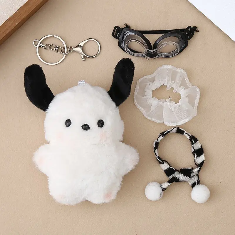 Sanrio Plush Toys Doll Keychain Kawaii Pochacco Anime Pendant Keyring Cute Children Toy Plushie Keychains Girls Birthday Gifts