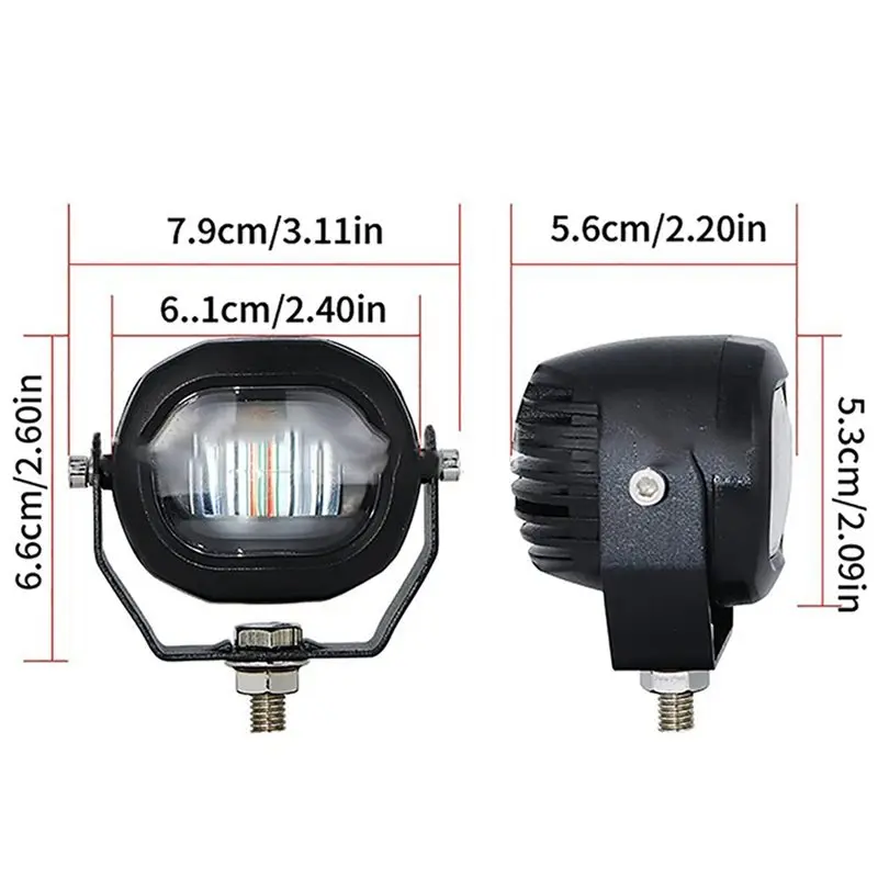 Better-2X 10W Work Light LED Forklift Warning Light 12V-80V Aluminum Work Light Safe Light Waterproof Red Color One Line Light