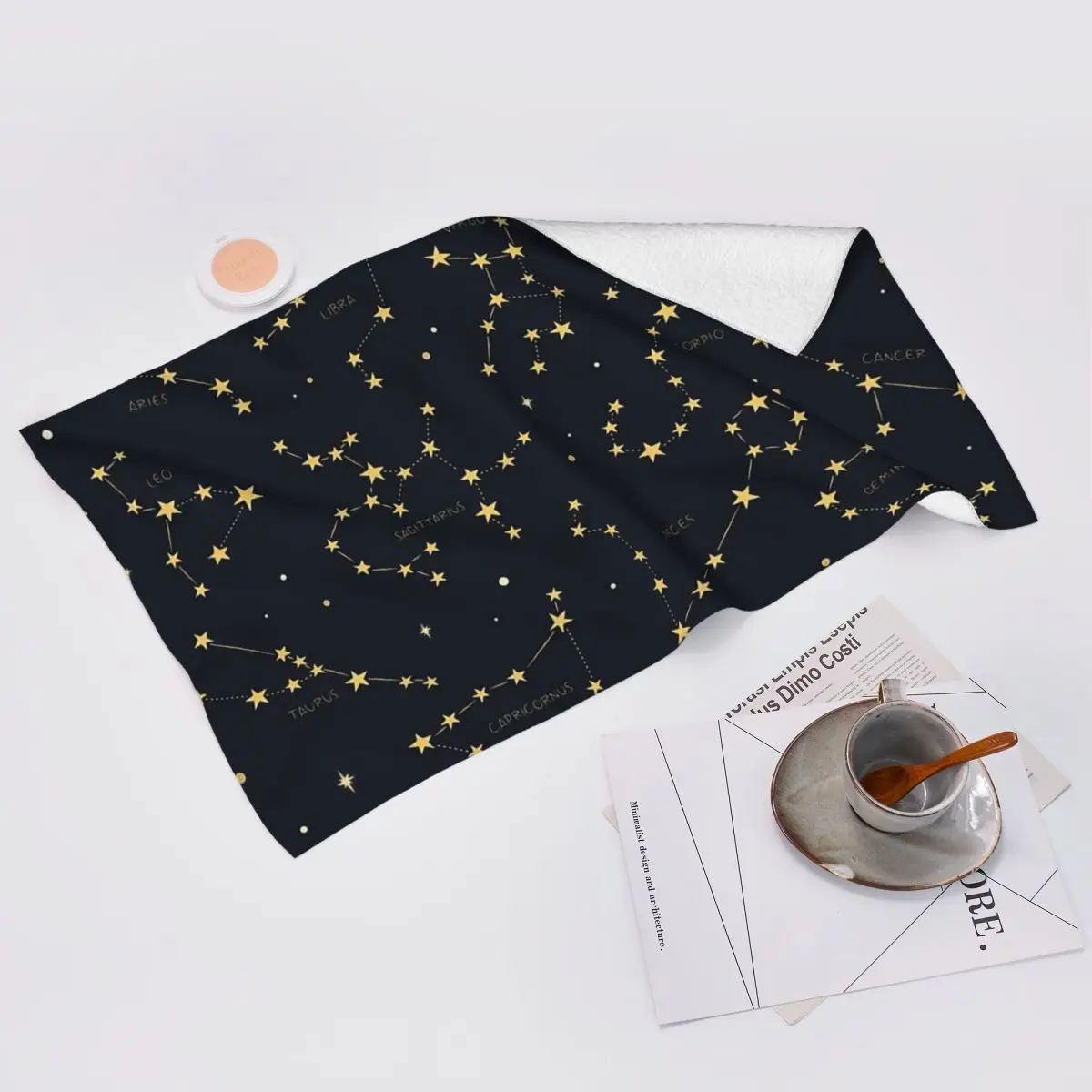 Custom Zodiac Constellations Space (23) Soft Face Towel Quick Dry Pool Bath Cotton Towels Absorbent