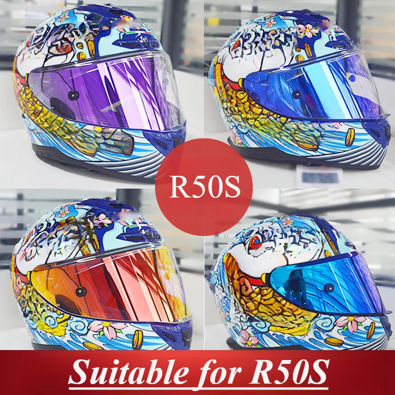 Helmet Visor Guard, Suitable for R50S Windshield UV Protection Motorcycle Replacement with Extra Lens, Universal REVO Plating