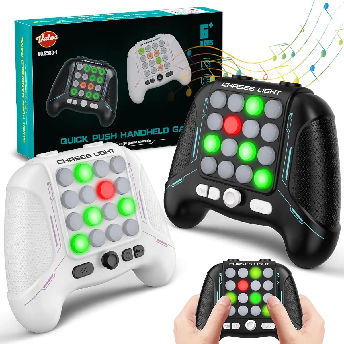 Quick Push Fidget Game Toy Electric Pop Game with 5 Gameplay Modes Handheld Stress Relief Game Controller Portable Toy Gifts