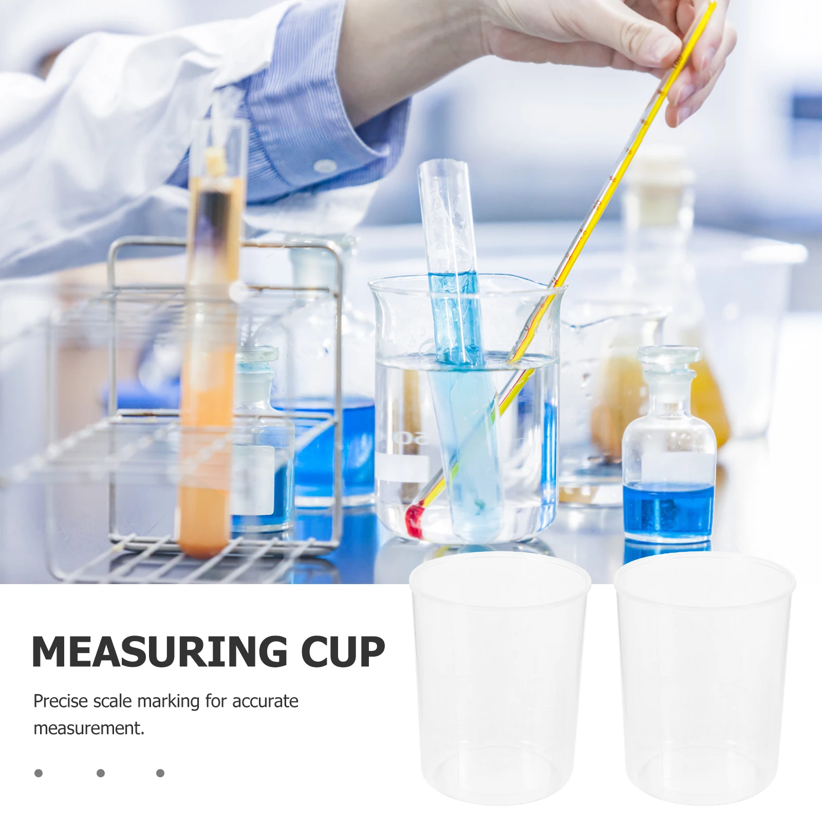 

30Pcs Laboratory Measuring Cups Set Clear Plastic Graduated Beakers Liquid Measuring Tools for Chemistry Experiments Science Lab
