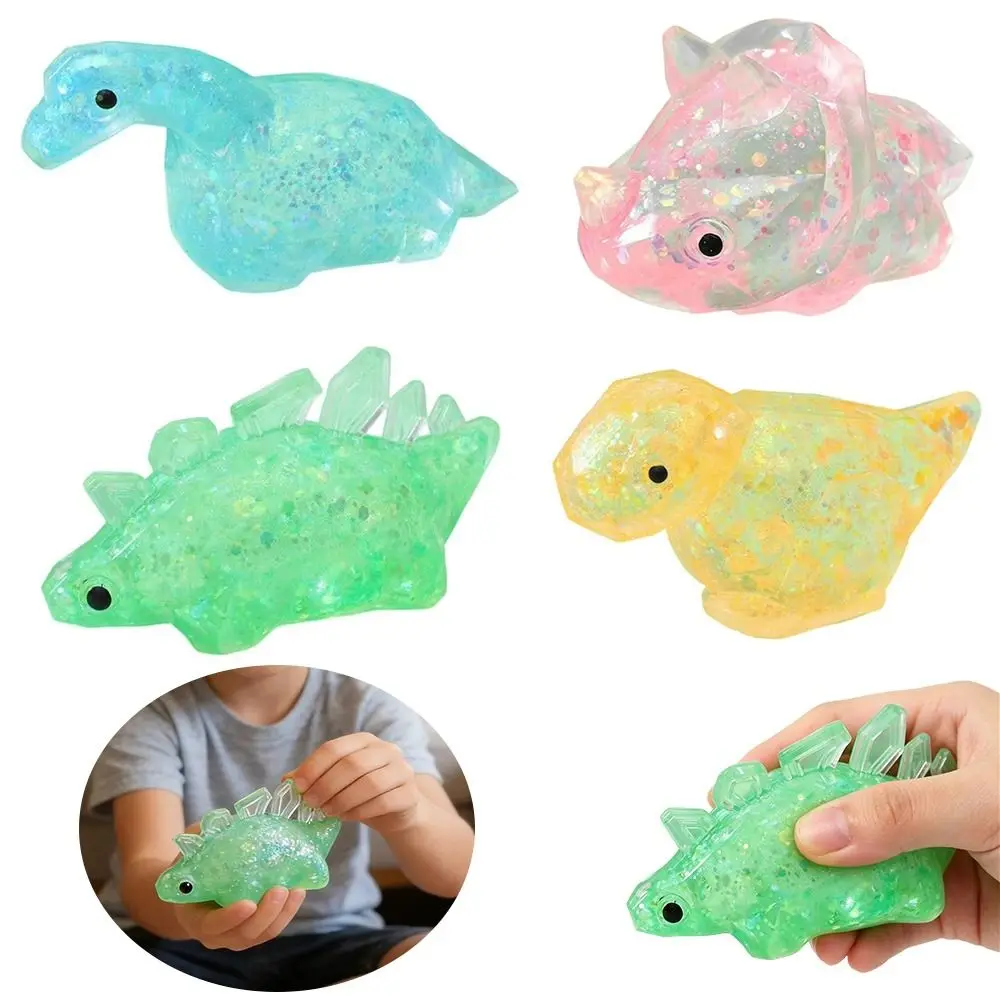 Glitter Squeeze Stress Glitter Sugar Filled Soothing Texture Dinosaur Squeeze Toys Slow Rebound Stress Relief Sensory Toys