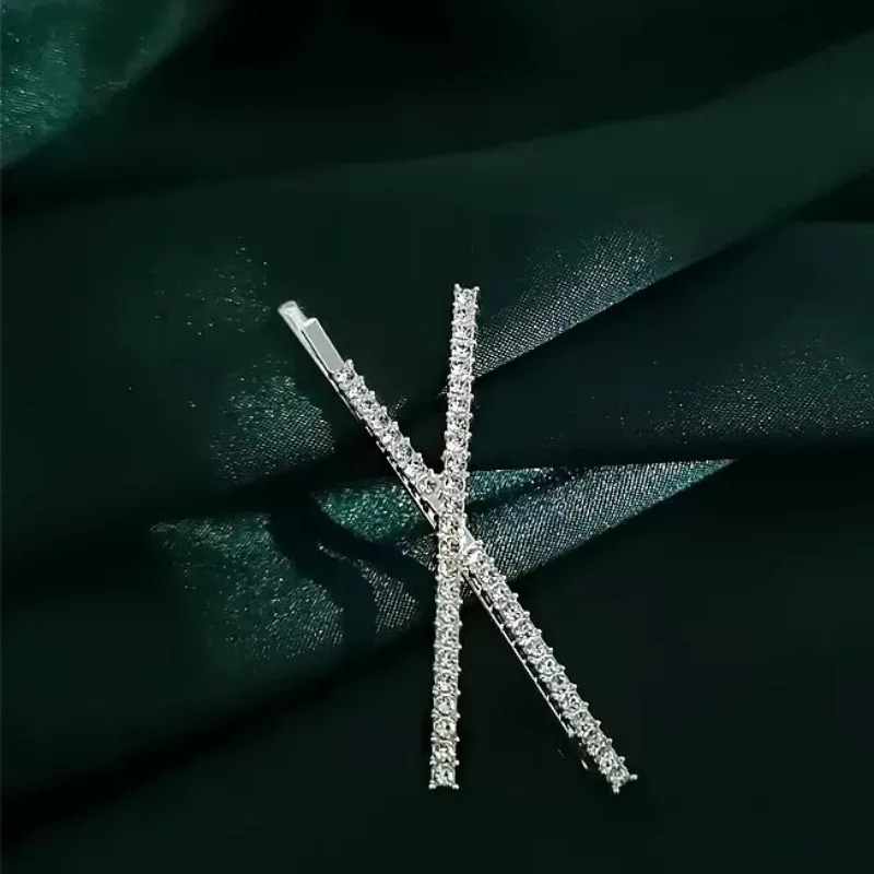 X-شكل مقاطع الشعر شين حجر الراين الجانب كليب مزاجه الأزياء تنوعا سوبر تألق الصليب مشبك شعر إكسسوارات الشعر