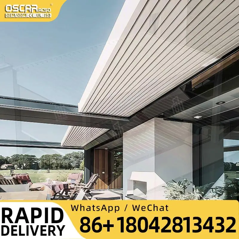 Weatherproof Aluminum Extrusion Opening Profiles Louvre Outdoor Gazebo for Gardens Patios Yards Louver Pergola
