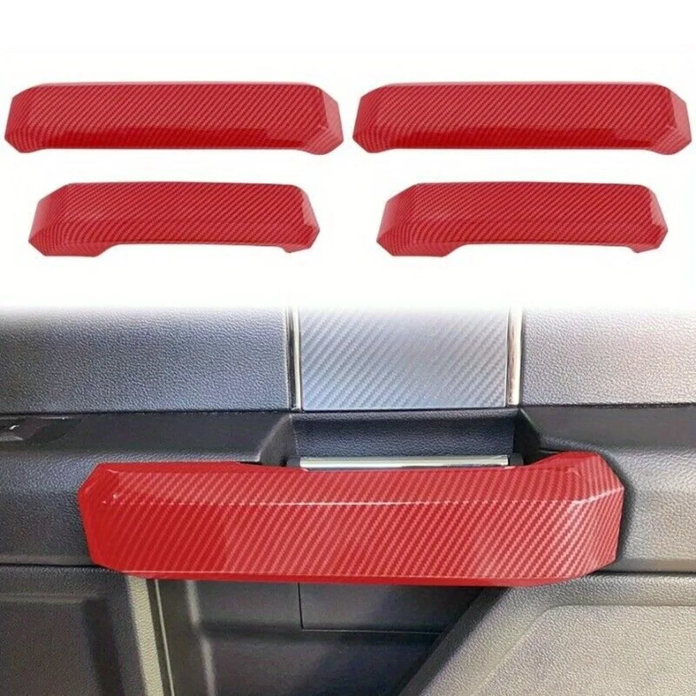 غطاء مقبض الباب الداخلي لسيارة Ford F150 2015-2020، الملحقات الداخلية، أحمر -T45C