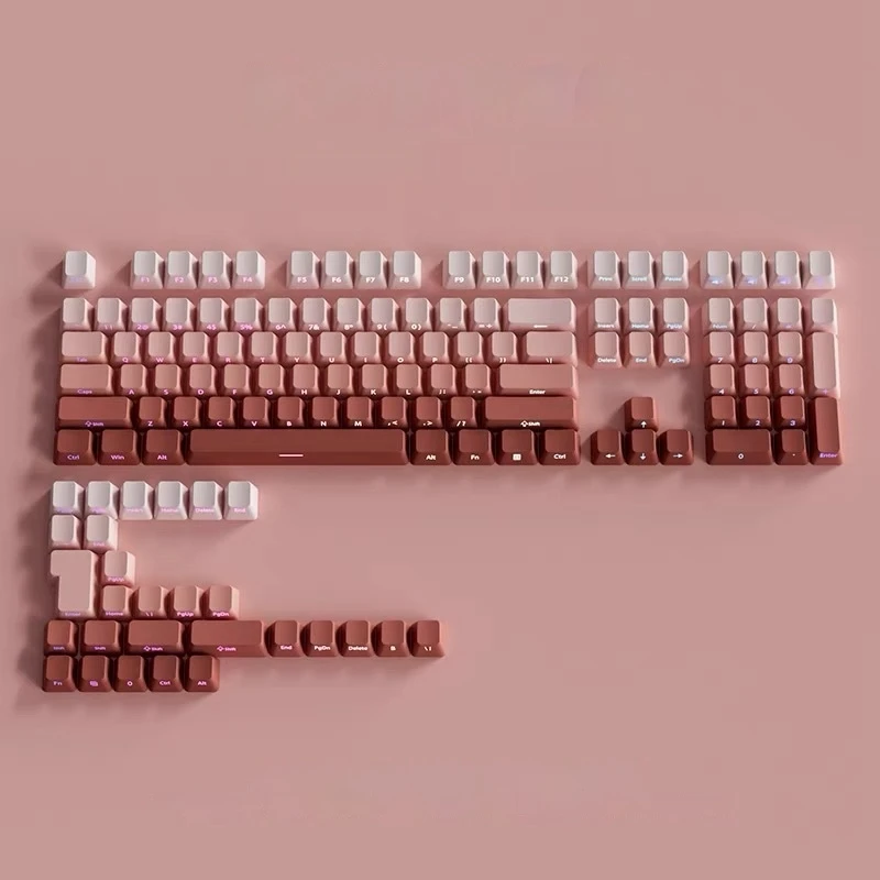 Gradient Keycaps Set Pbt Double Shot Side Print Shine Through Backlit Oem Keycaps For Mx Switch Gaming Mechanical Keyboard Full