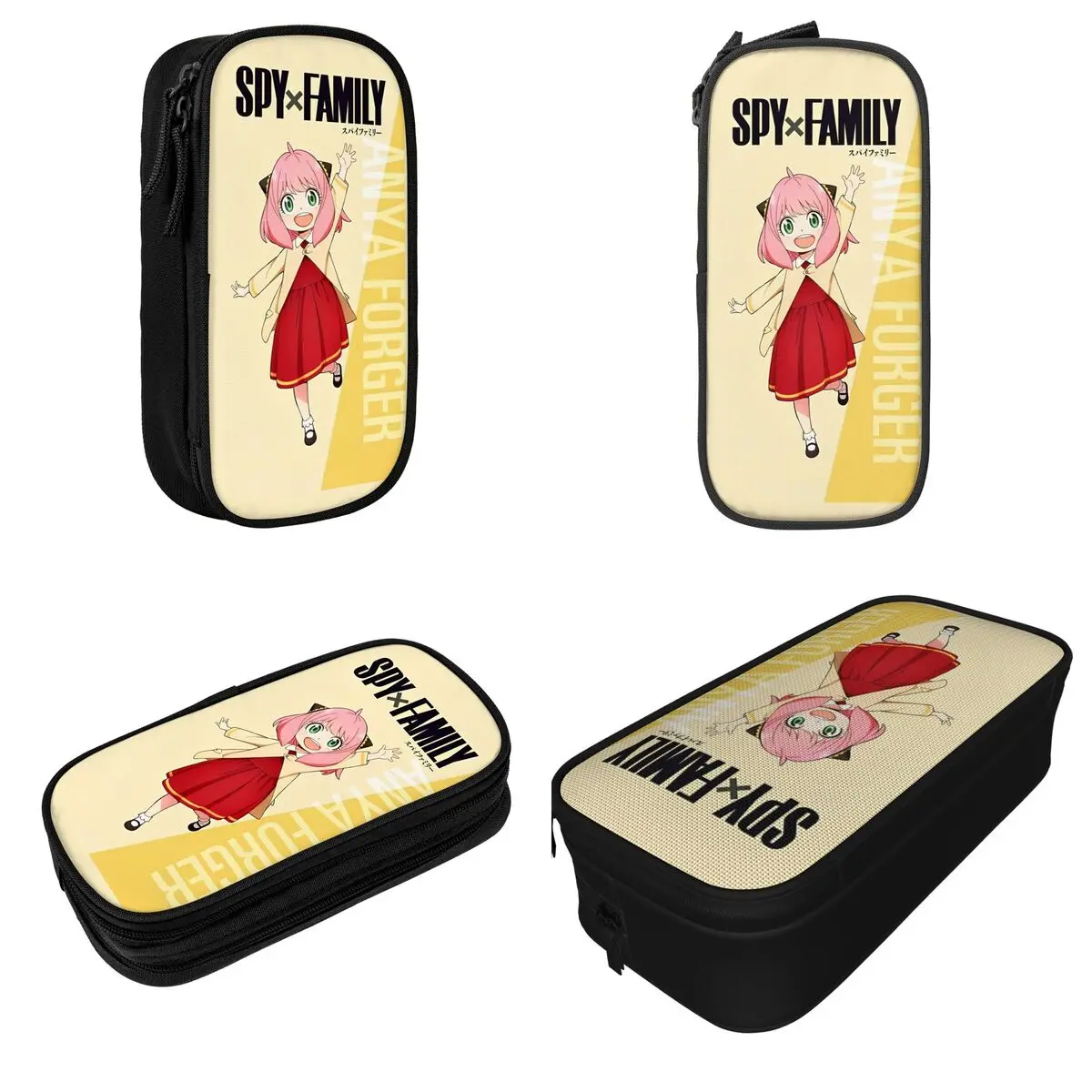 Anime espião x família lápis casos nova caixa de caneta sacos estudante grande armazenamento material escolar presente lápis casos