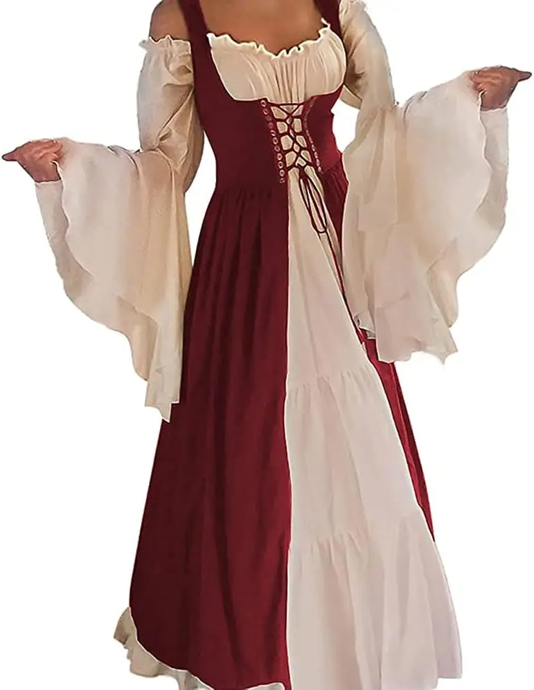 Renaissance-Kostüm Damen Mittelalterkleid für Mittelaltermarkt Halloween Cosplay