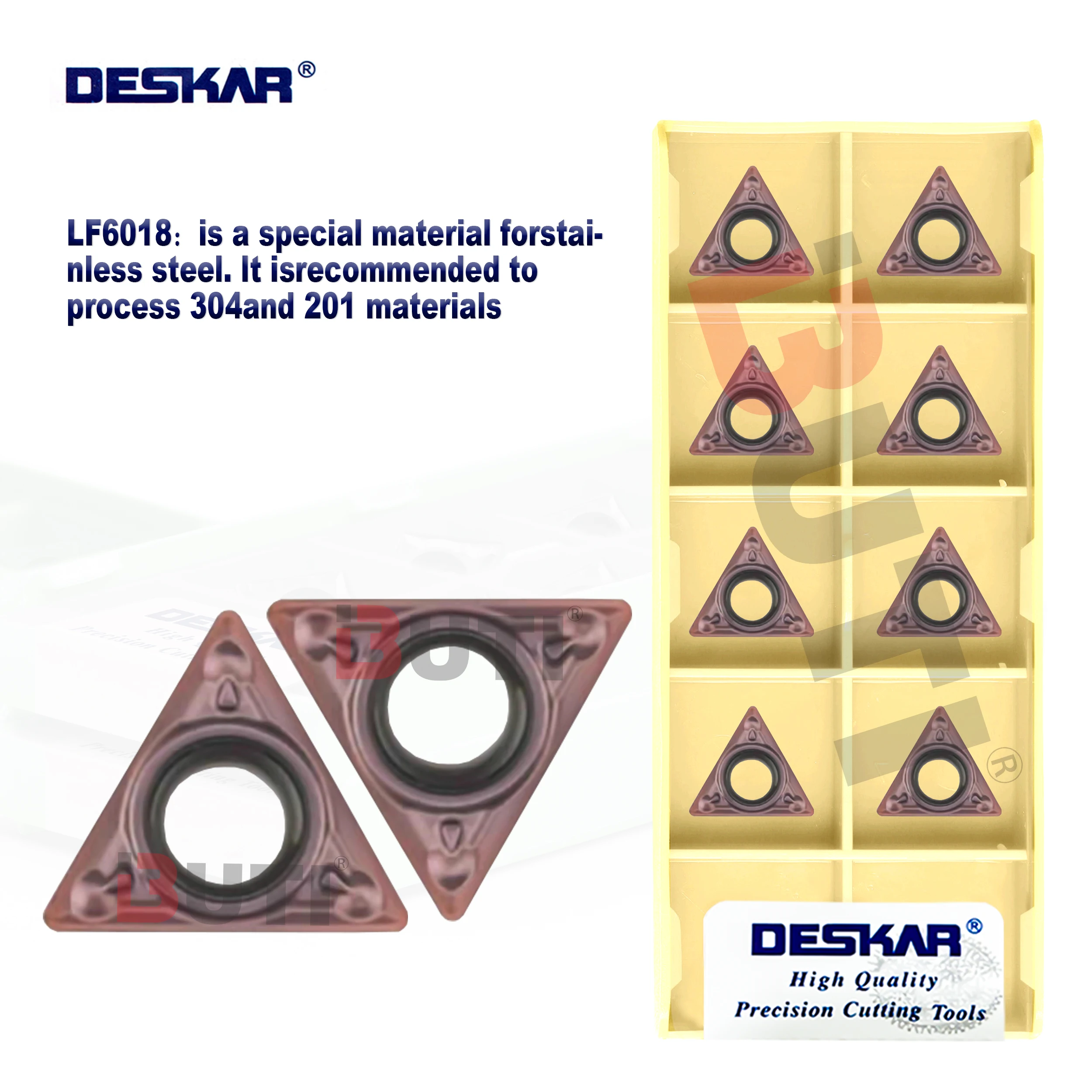 

DESKAR 100% оригинальный токарный инструмент с внутренним управлением TPMH090204-MV LF6018 Обработка с ЧПУ, часть токарного лезвия, обработка нержавеющей стали