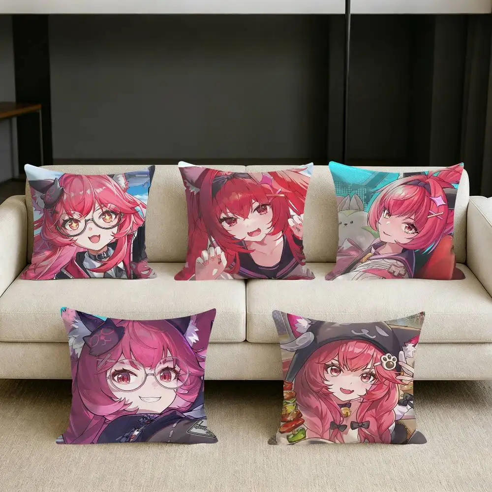 

Red Cat Nanally Game NTE Square Sofa Pillow Cover Solid Color Living Room Home Decor Cushion Case