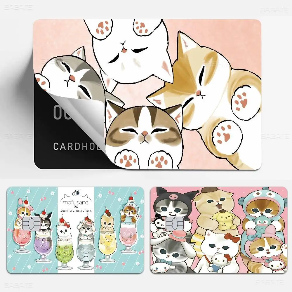 Mofusand Cute Anime Spend Or Save Funny Shell On Off Ultra Thin No Fade Sticker Skin Cover Film For Debit Credit Card