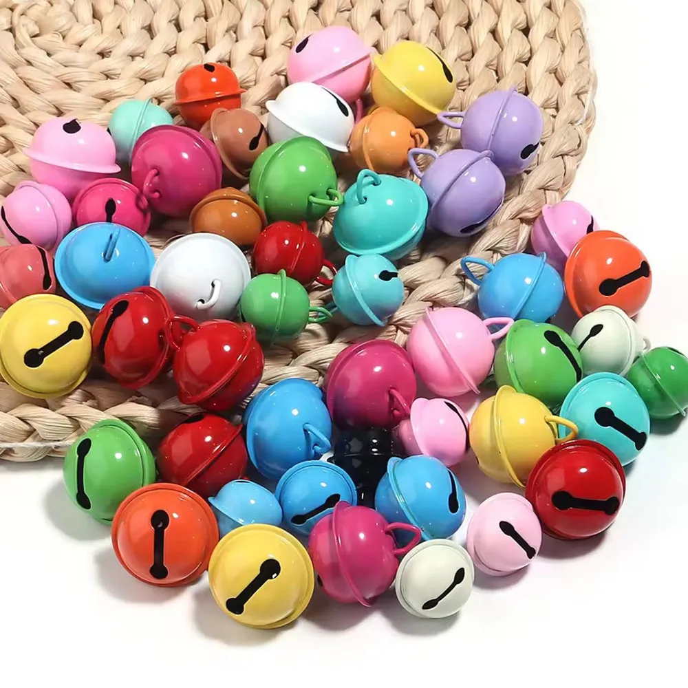 10-30Pcs/bag Colorful Bells Beads 14/18/22mm Mix Colors Jingle Bells Charms for Christmas Party Home Decoration Crafts Ornament