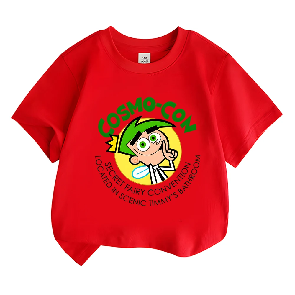 

New Cartoon Print kids T-Shirt The Fairly Oddparents Graphic Tee-shirt Head Cover Cotton Tshirts Casual Boy Girl Short Sleeve