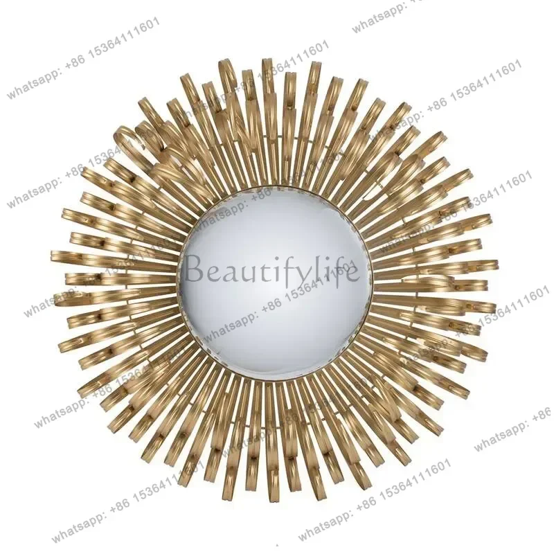 YJ Mirror Table Iron Hanging Beauty Decorative Mirror Gifts Birthday Gifts Metal Rotating Pockets Small Round Mirror X