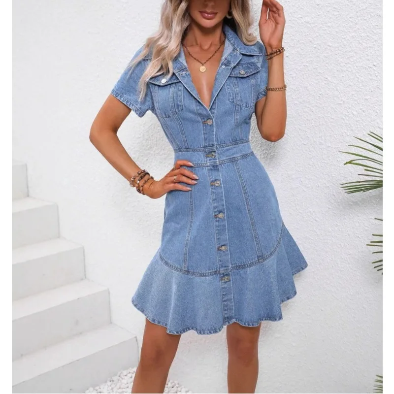 

2026 Spring and Summer New Temperament Casual Waist Skirt Slimming Dress
