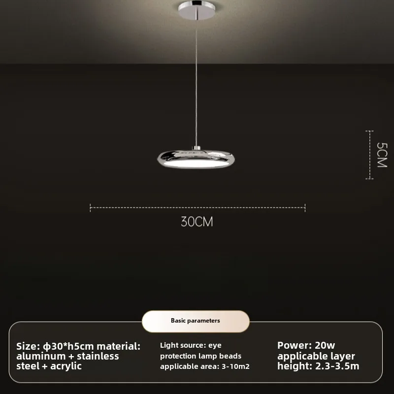 Modern Minimalist Restaurant UFO Pendant Light, Kitchen Long Pendant Light Living Room Dining Table, Ceiling Decorative Lighting