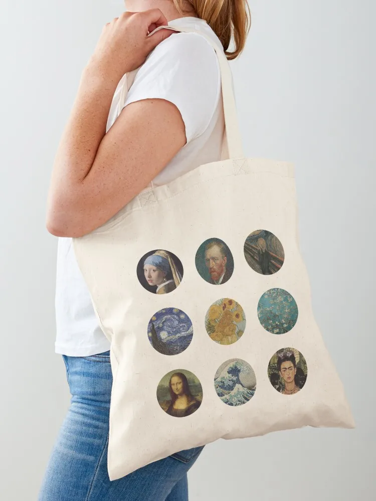 الأعمال الفنية الشهيرة حمل حقيبة قماش قماش حمل الحقائب حمل حقيبة حقيبة للشاطئ #1